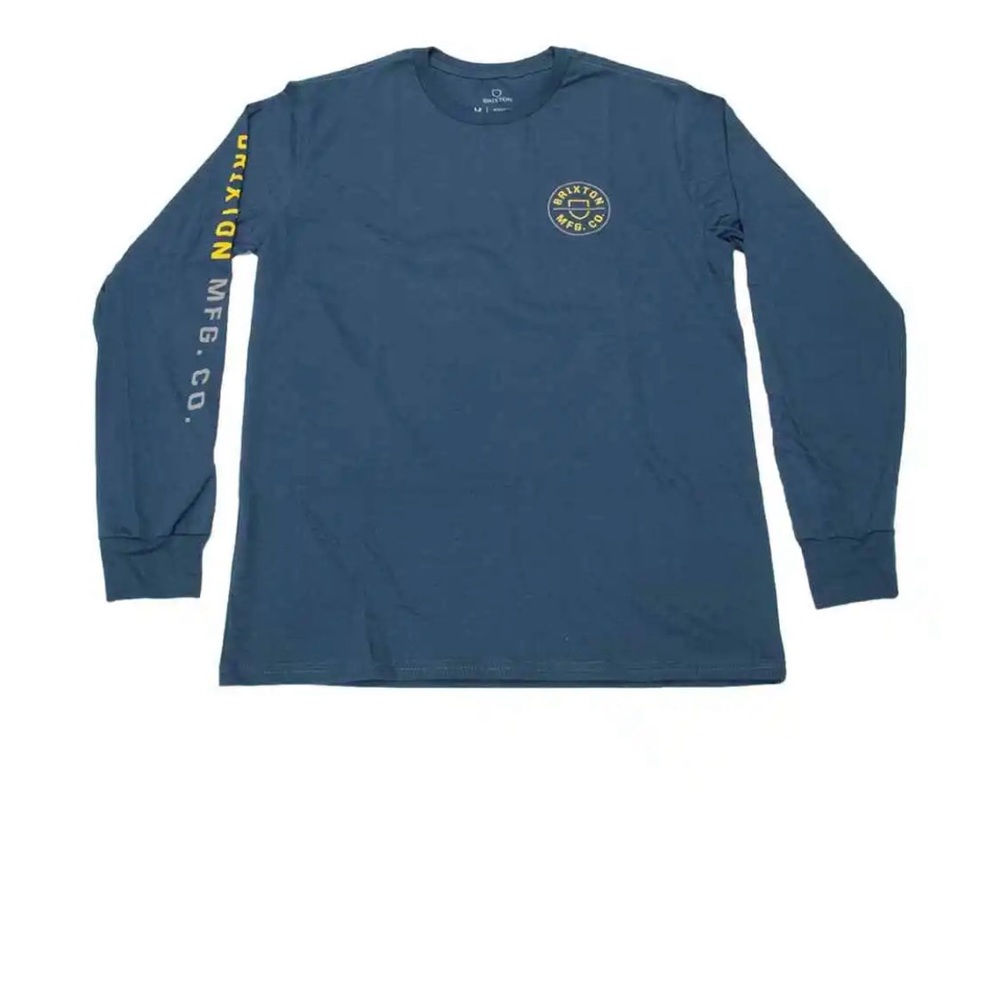 Brixton "Crest" Long Sleeve Tee (Joe Blue) Graphic T-Shirt